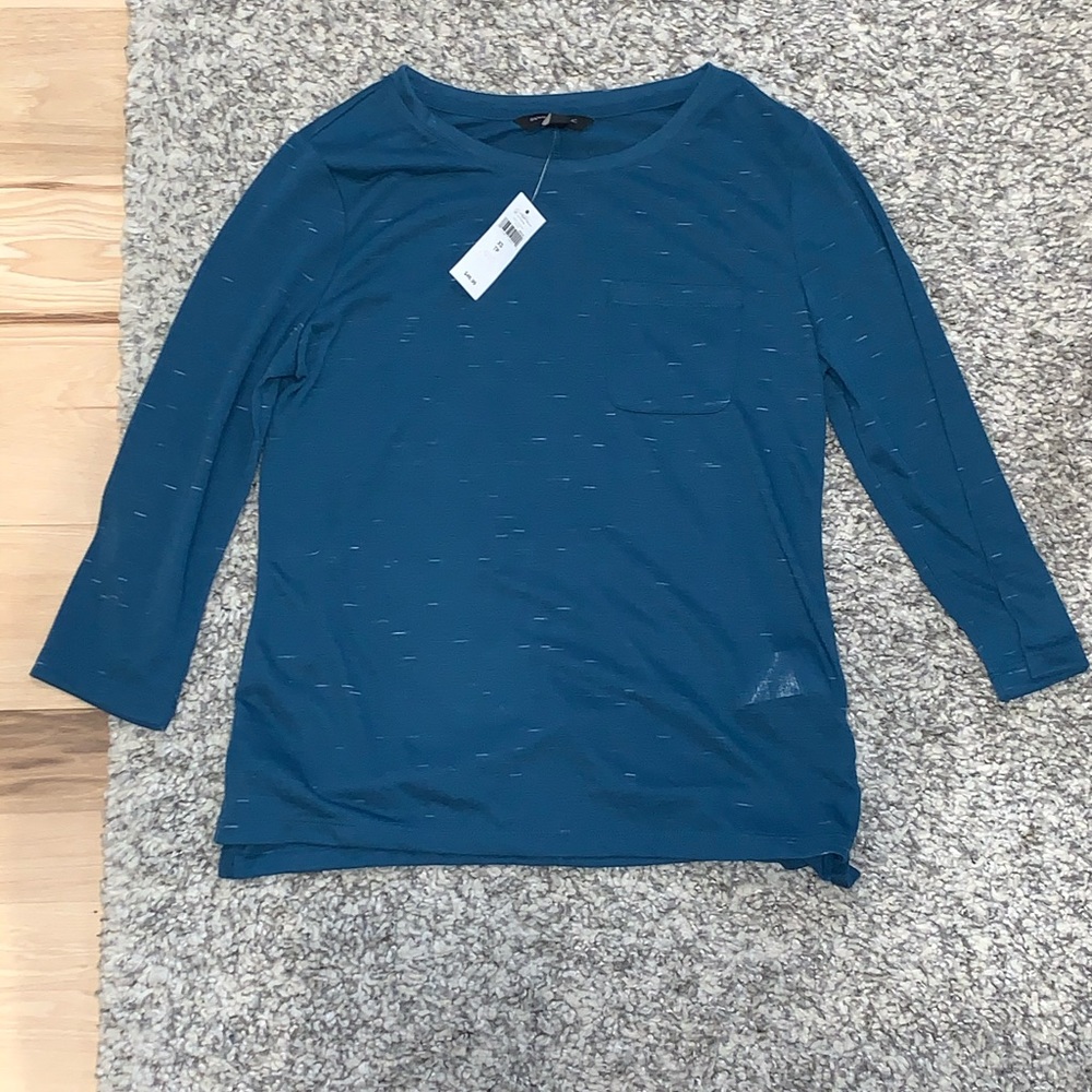 NWT🍌 Banana Republic XS Women Teal Blue 3/4 Shirt